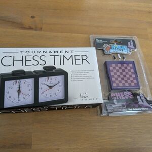 Tournament Chess Timer and Mini Chess Set